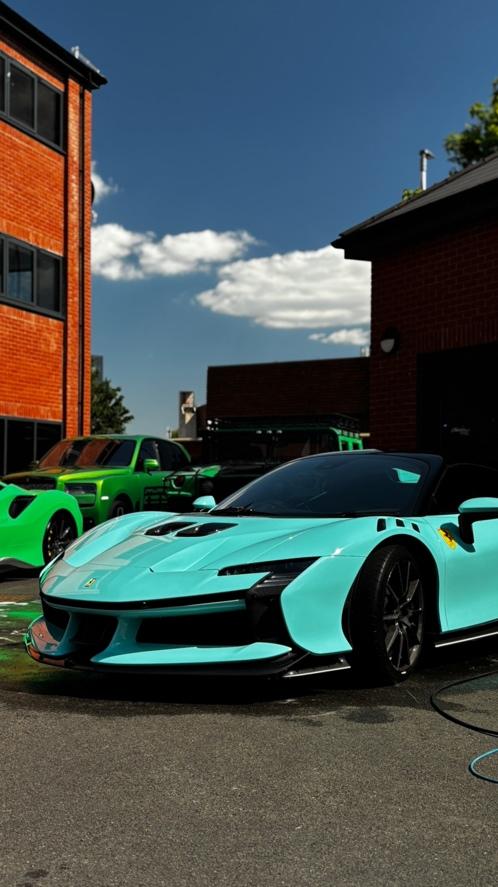 Light blue Ferrari showcased for Carlux Nottingham