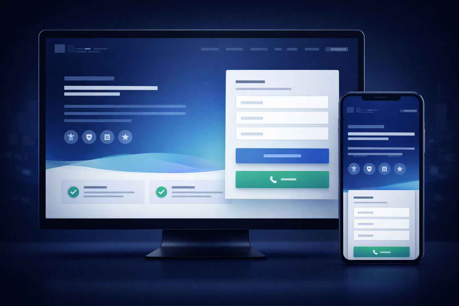 Landing page and lead capture dashboard illustration
