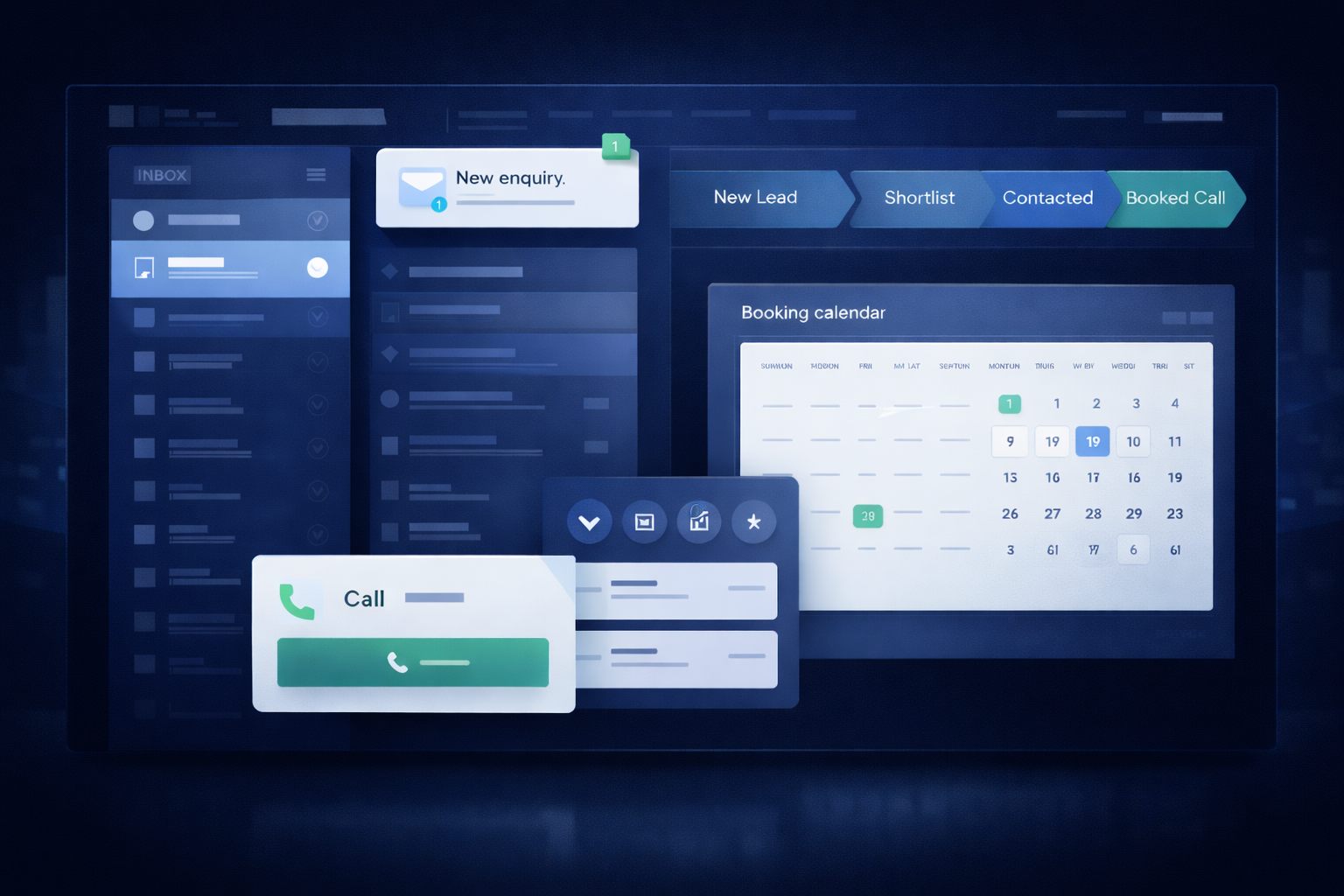 Lead notifications and booking flow visual